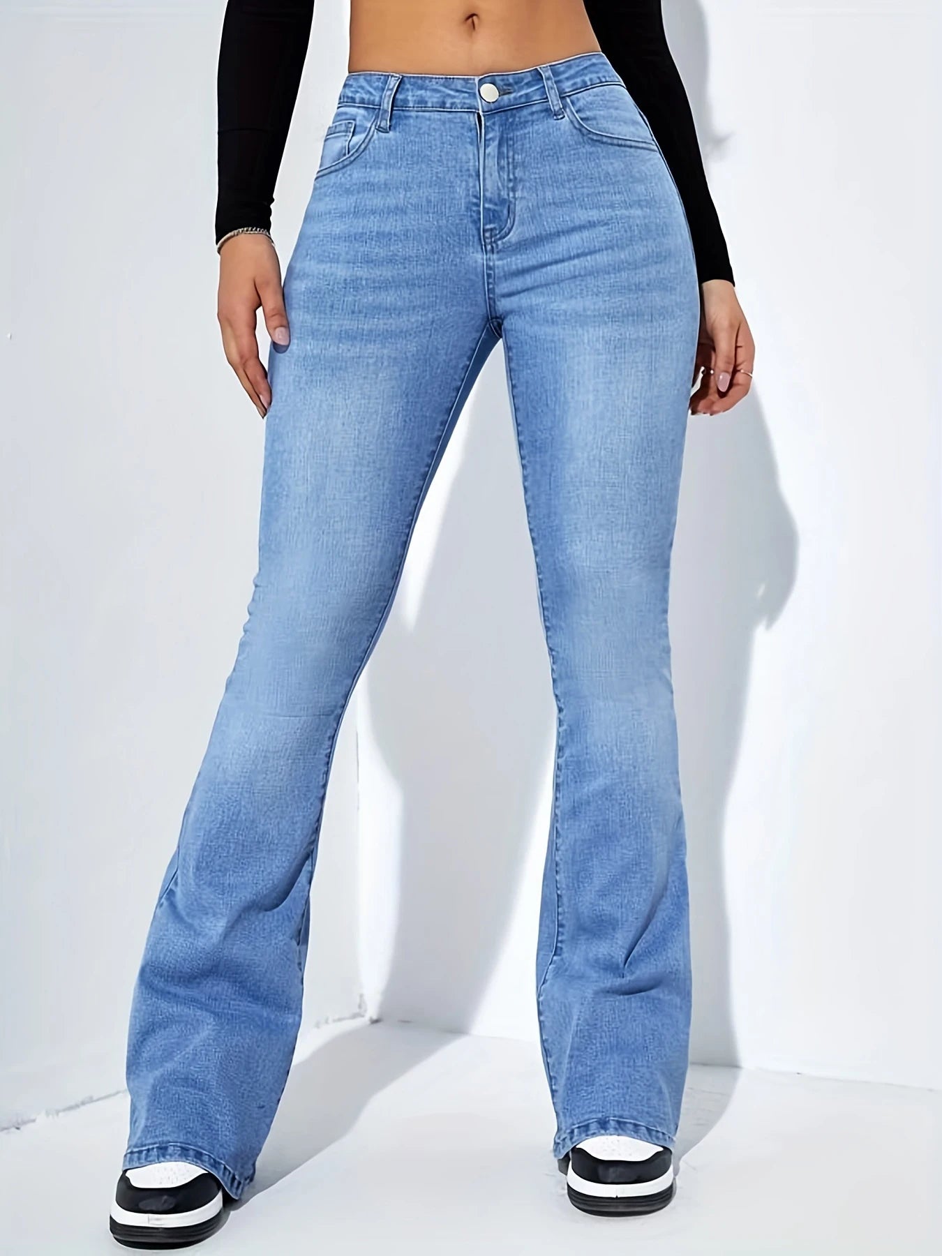 Jeans hög midja dam - flared Denim pants