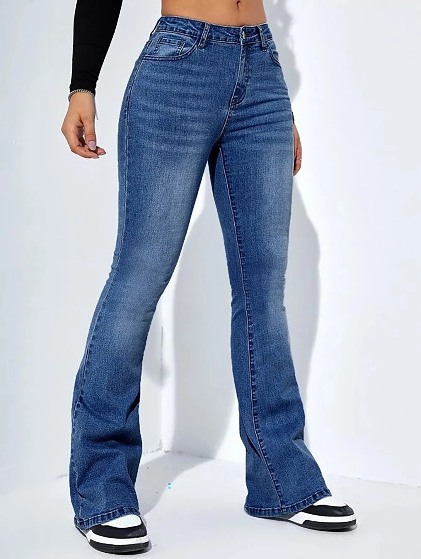 Jeans hög midja dam - flared Denim pants