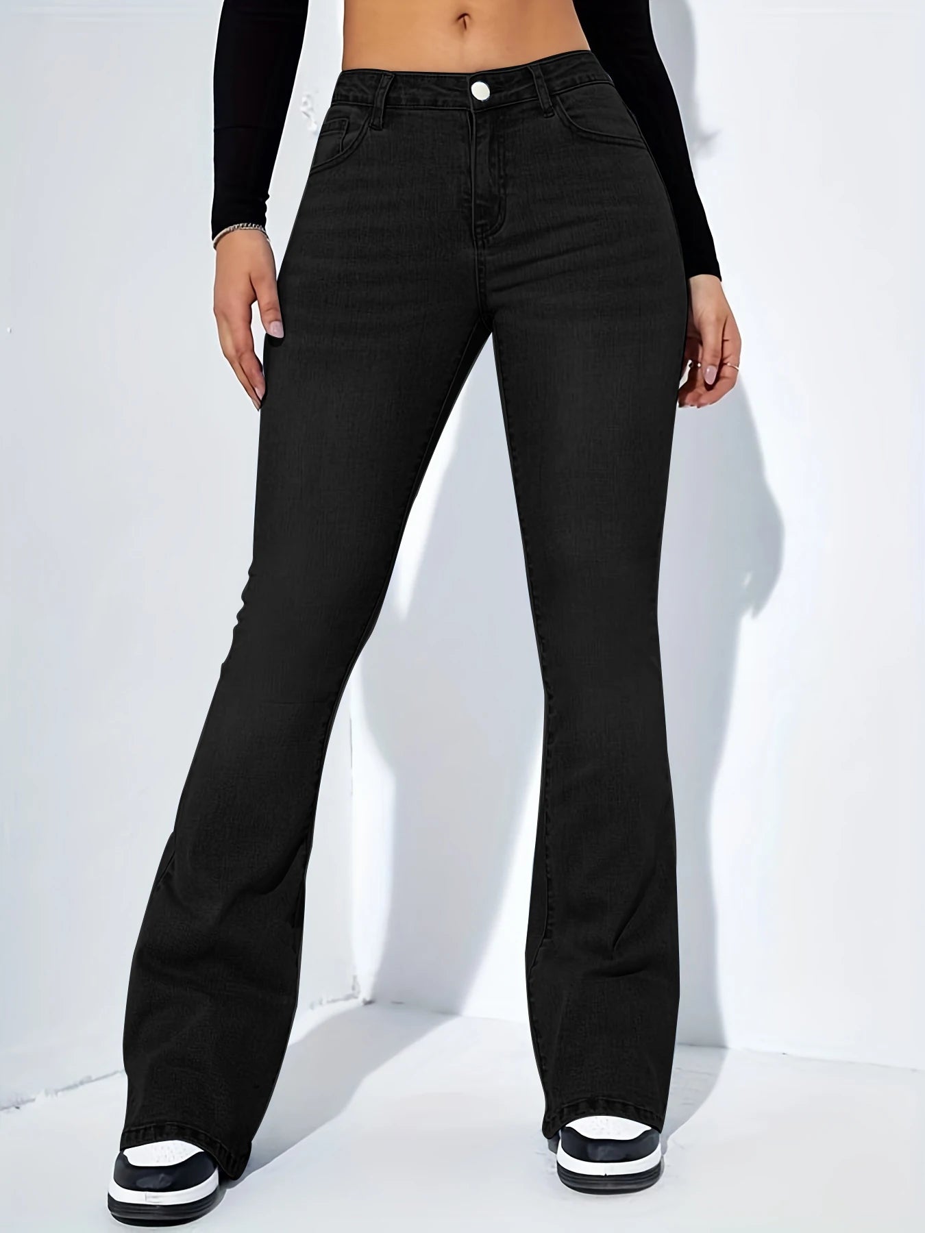 Jeans hög midja dam - flared Denim pants