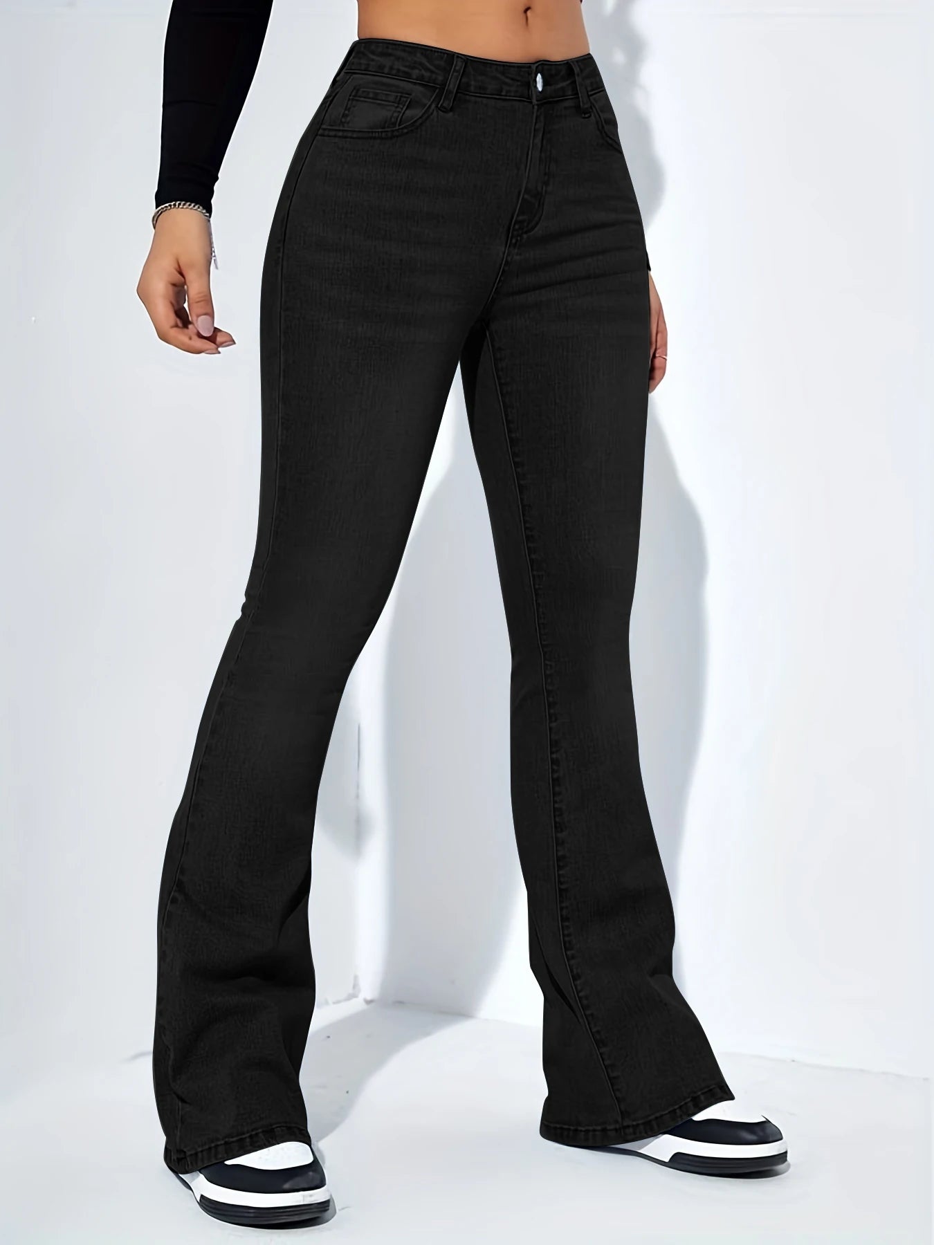 Jeans hög midja dam - flared Denim pants