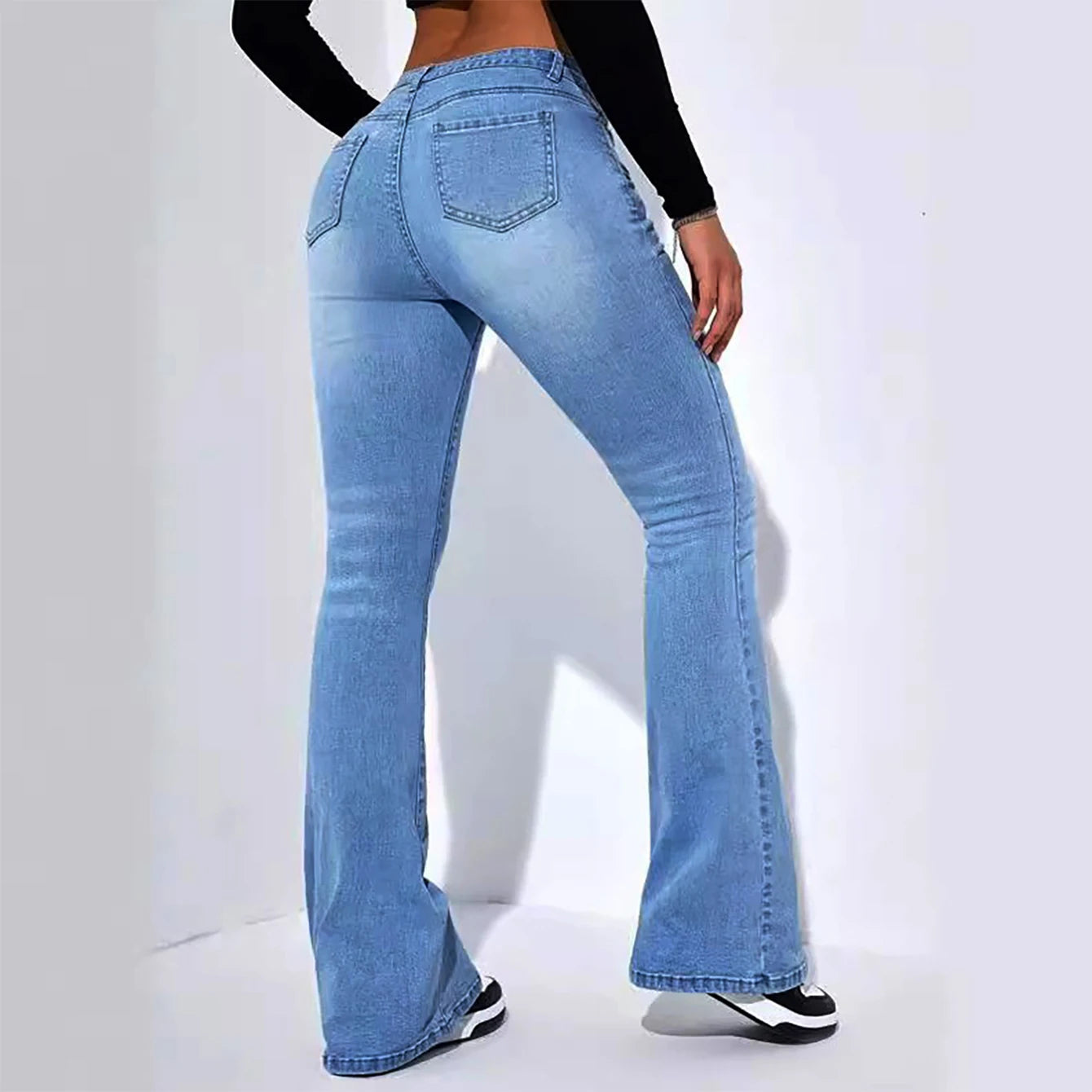 Jeans hög midja dam - flared Denim pants