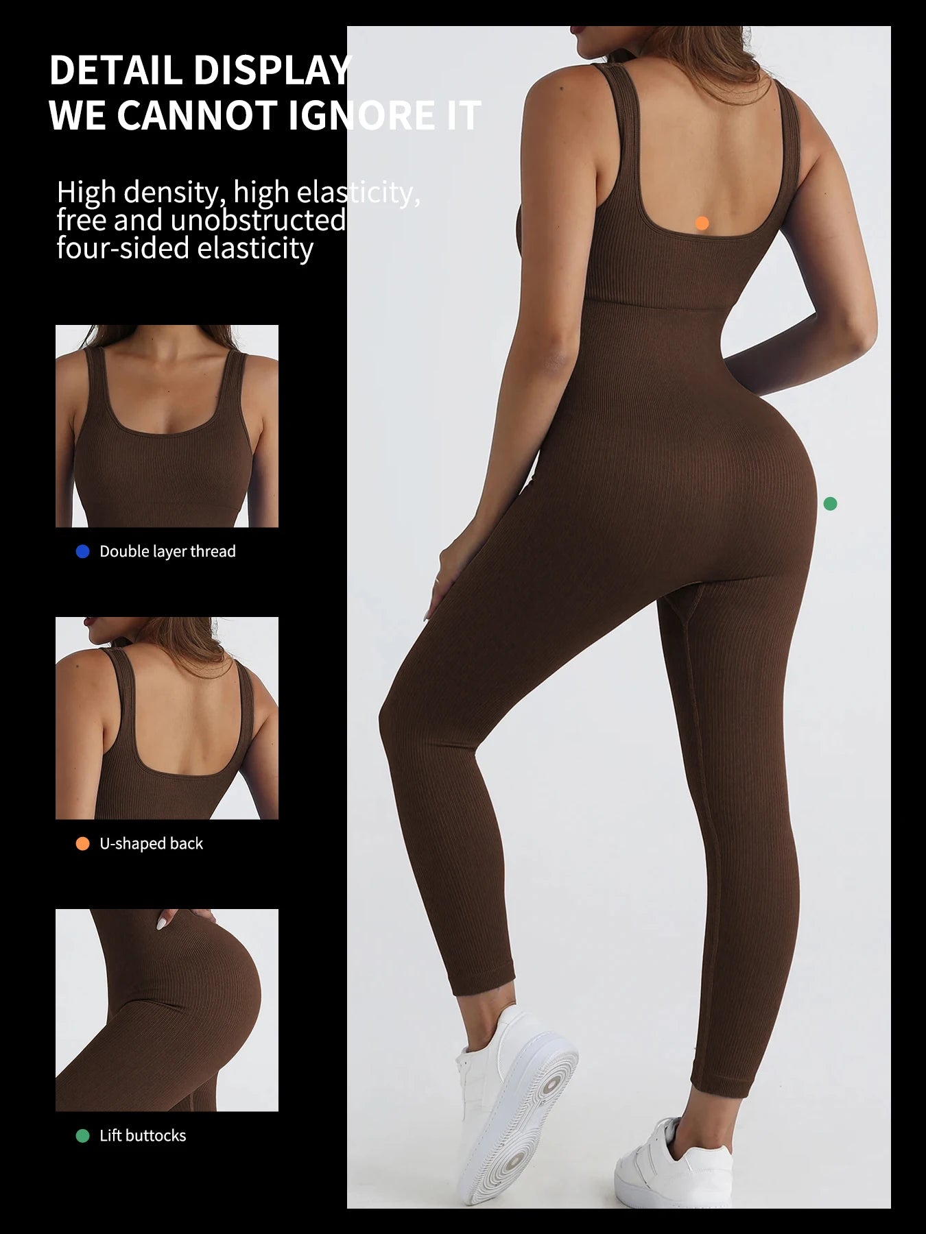 Kroppsformande Ribbed Jumpsuit