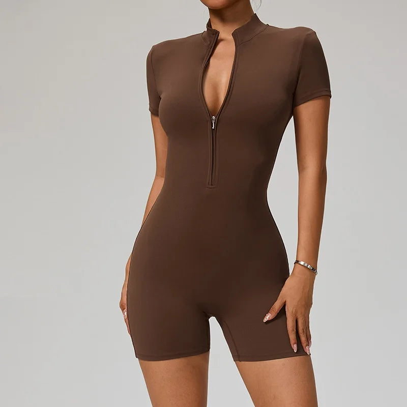 Solid kortärmad Shirt- Jumpsuit