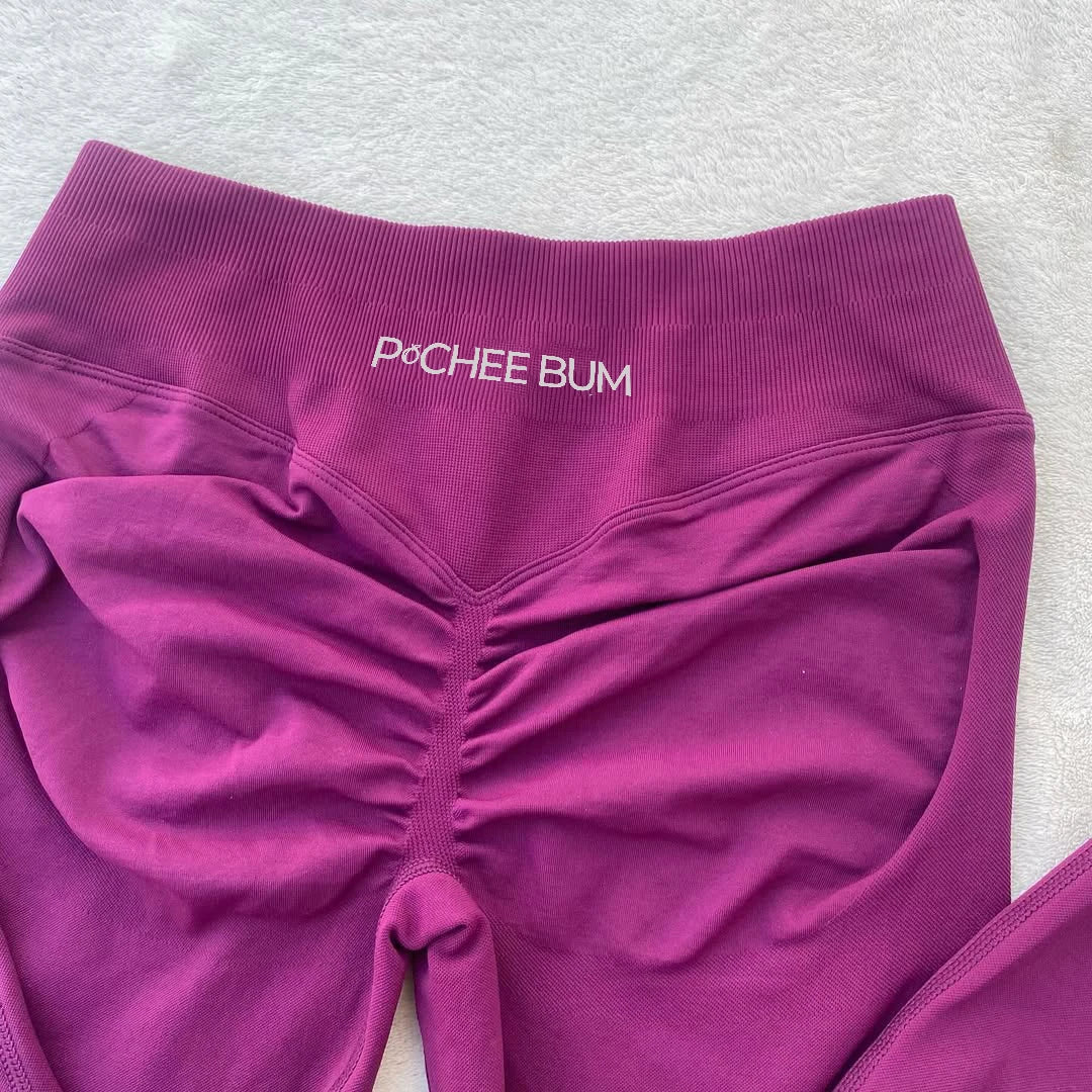 Bum Shaping Seamless Leggings Ribbed Scrunch Butt Tight