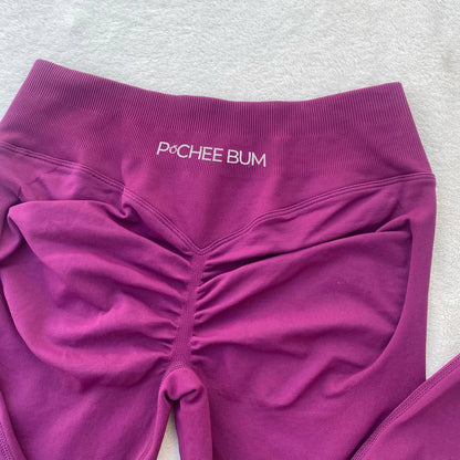 Bum Shaping Seamless Leggings Ribbed Scrunch Butt Tight