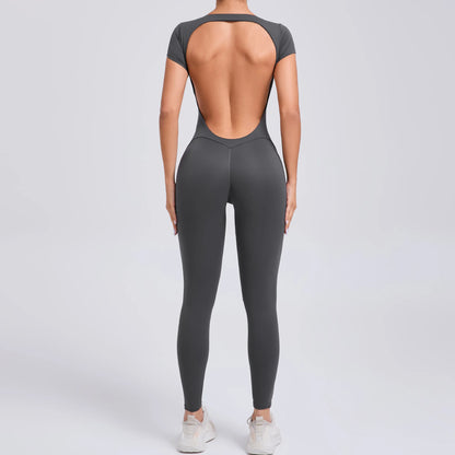 Jumpsuits med öppen rygg och korta ärmar