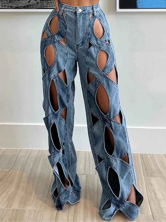 Streetstyle cargobyxor i denim