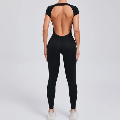Jumpsuits med öppen rygg och korta ärmar