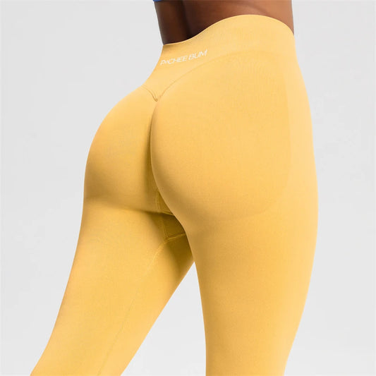 Bum Shaping Seamless Leggings Ribbed Scrunch Butt Tight