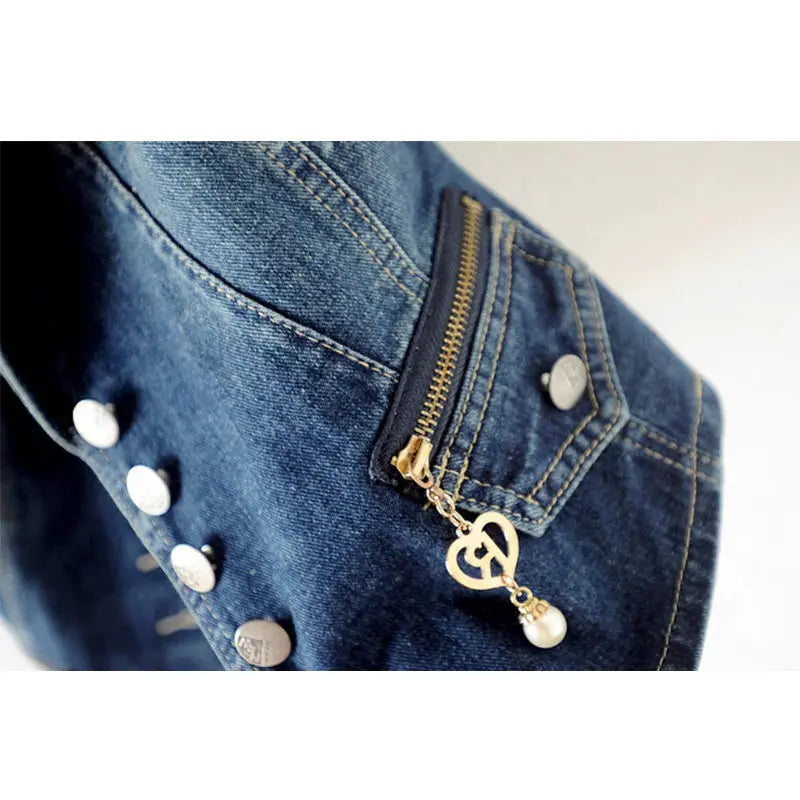 Classy Denim Crop Väst