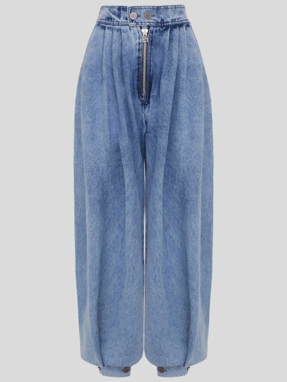 Vintage cargojeans för dam – hög midja, lös passform