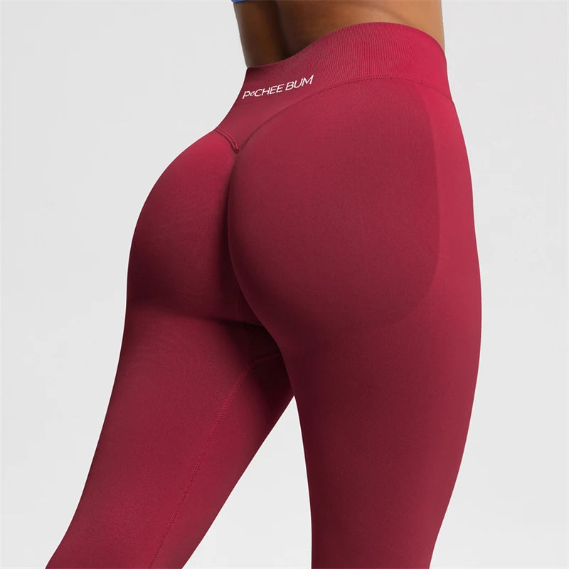 Bum Shaping Seamless Leggings Ribbed Scrunch Butt Tight