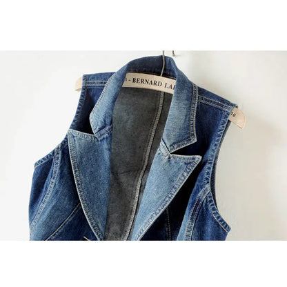 Classy Denim Crop Väst