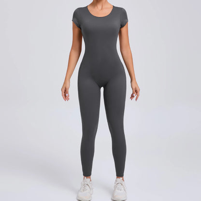 Jumpsuits med öppen rygg och korta ärmar