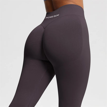 Bum Shaping Seamless Leggings Ribbed Scrunch Butt Tight